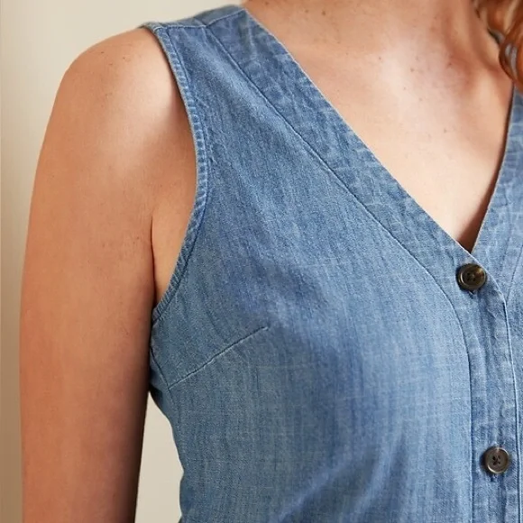 Old Navy Blue Denim Midi Dress - Picture 2 of 16